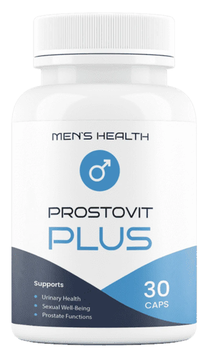 Flacon de ProstoVit Plus, 30 gélules, étiquette Men’s Health